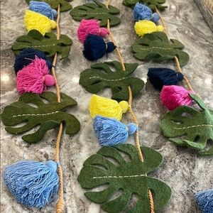 Colorful Leaf and Tassel Garland, set of 3